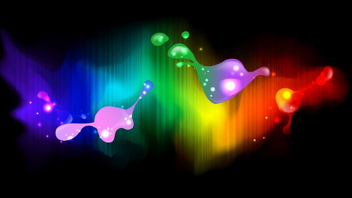 Abstract Rainbow Paint Splatters