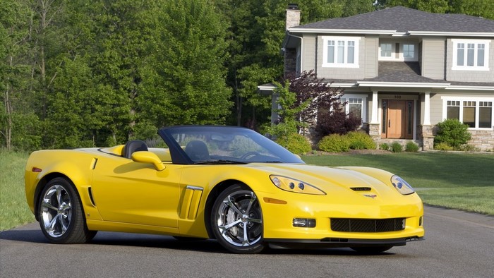 Yellow Chevrolet Corvette Grand Sport Convertible