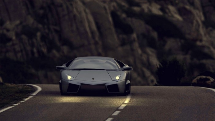 Lamborghini Reventon on a mountain road