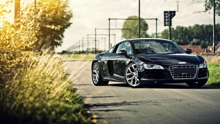 Black Audi R8 on a Road