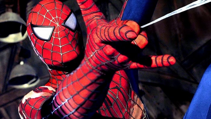 Spider-Man shooting a web