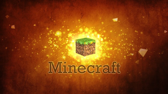 Minecraft logo with grass block