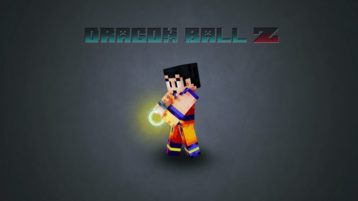 Goku from Dragon Ball Z in Minecraft style