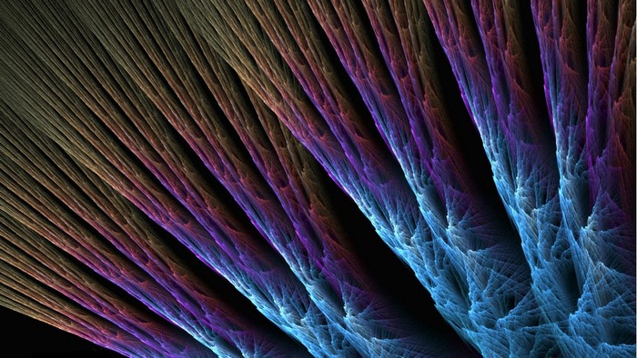 Abstract fractal fibrous texture with gradient colors