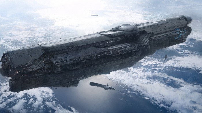 UNSC Infinity from HALO in orbit
