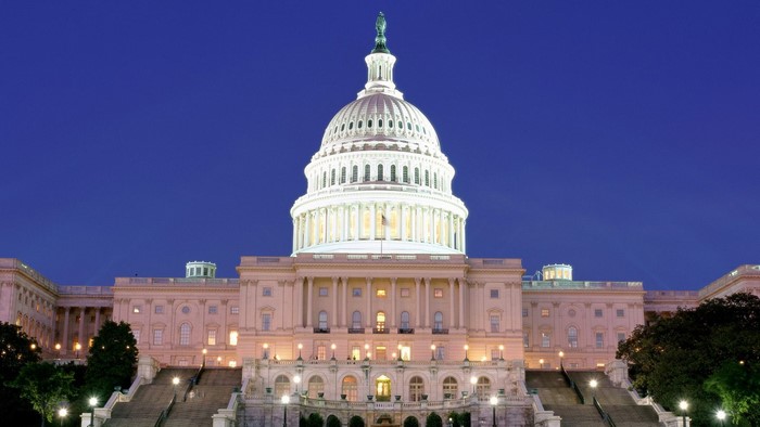 United States Capitol Building at Night