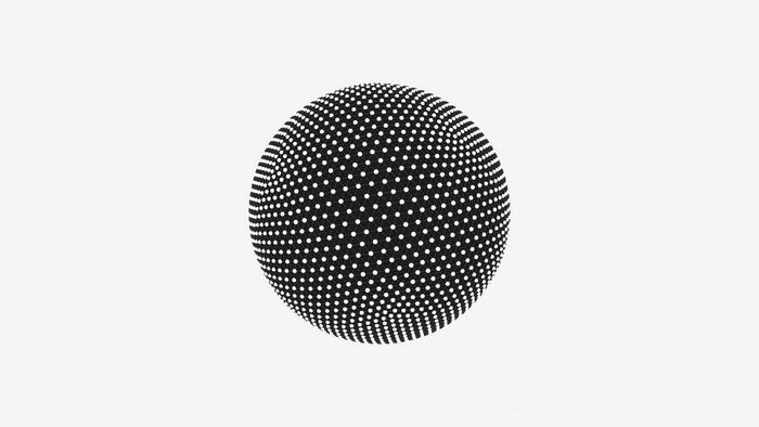 3D sphere made of white dots