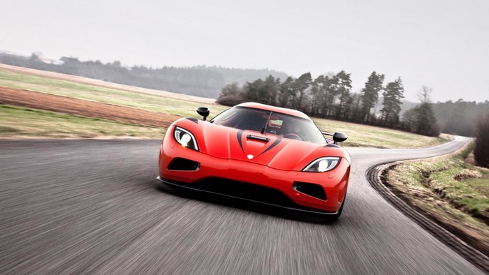 4K Red Koenigsegg Agera R on a Winding Road