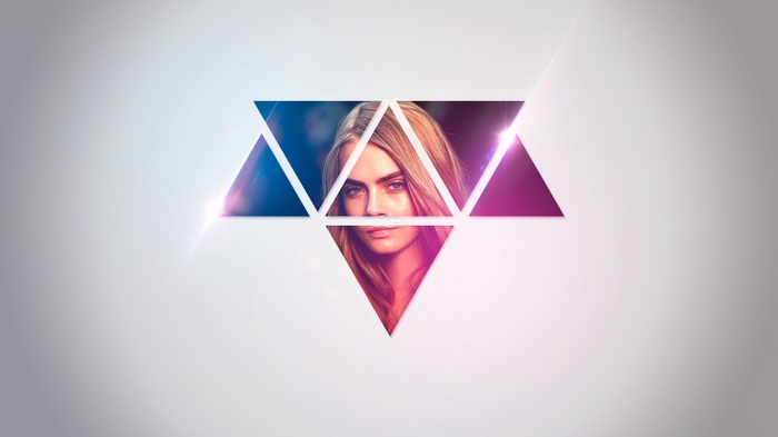 Cara Delevingne portrait in geometric design