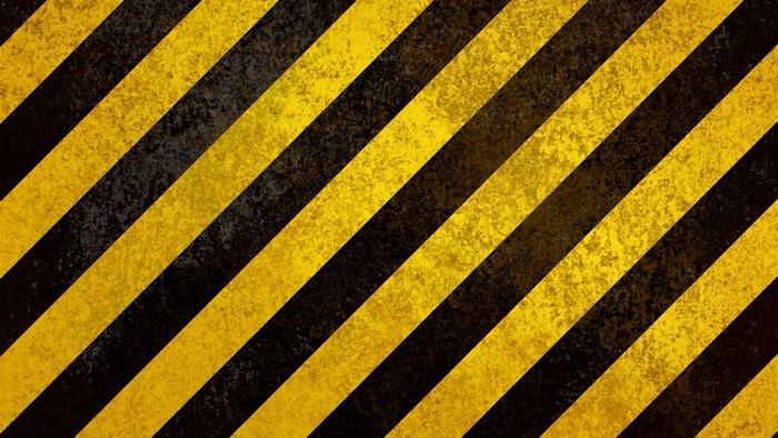 Yellow and black hazard stripes