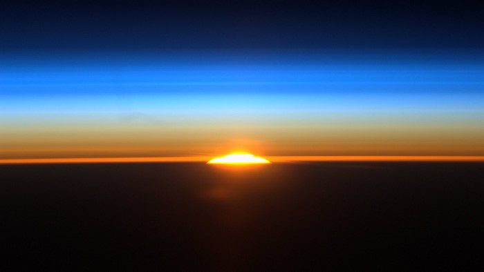 Sunrise over the Earth's atmosphere