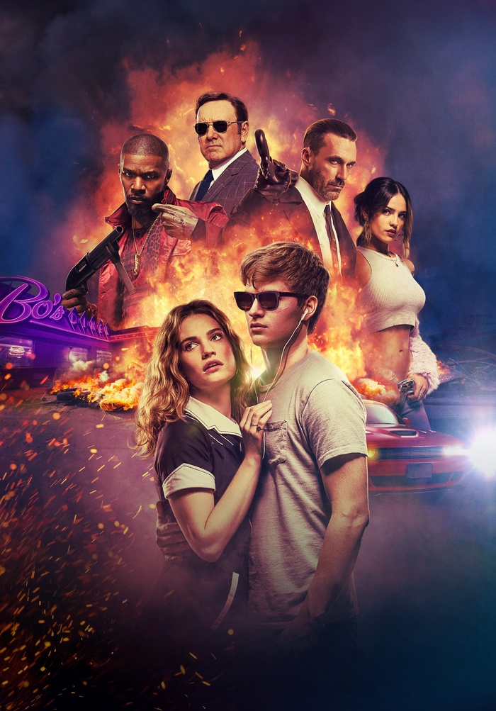 Baby Driver: Ansel Elgort, Lily James, Jamie Foxx, Kevin Spacey, Eiza González, Jon Hamm