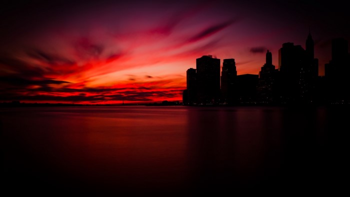 Sunset over Manhattan skyline