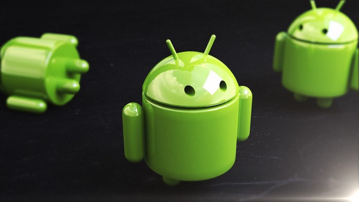Android Bots on a dark background