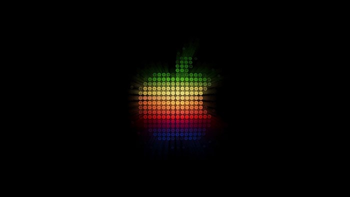 Apple logo with rainbow LED lights