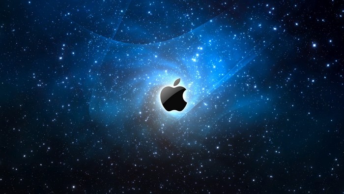 Apple logo in deep space