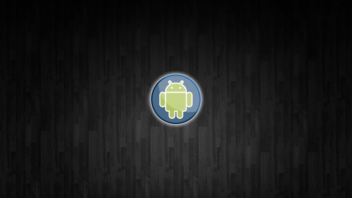 Android Logo on Dark Wood
