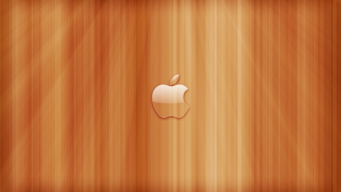 Apple Logo on Wood Texture
