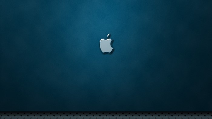 Blue Chrome Apple Logo