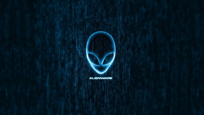 Alienware Logo on Blue Textured Background