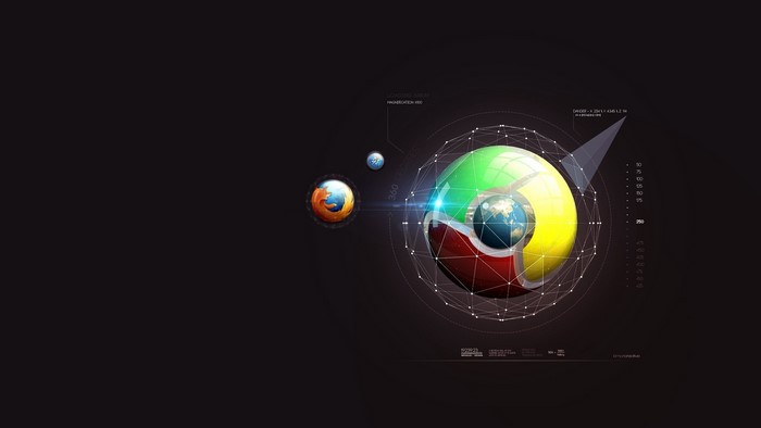 Google Chrome and Firefox Orbiting Earth
