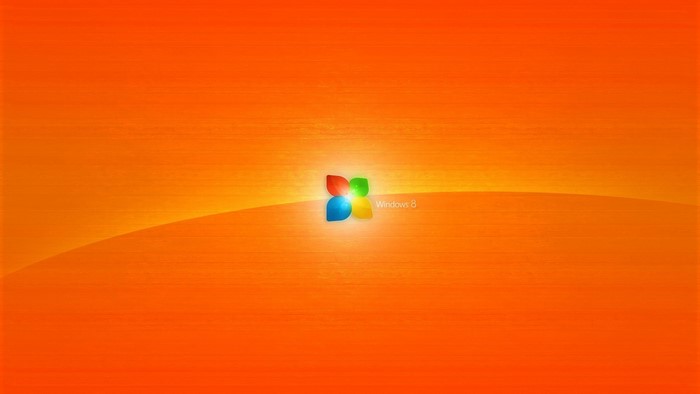 Windows 8 logo on orange background