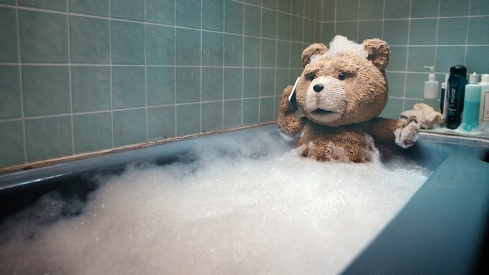 Ted from Ted Movie in a Bubble Bath