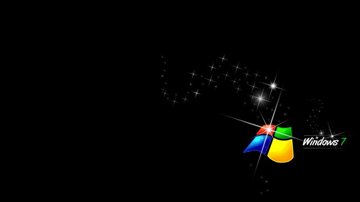 Windows 7 logo with sparkling stars