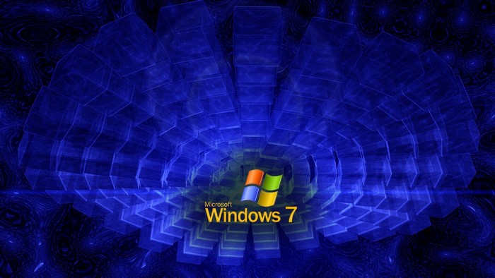Microsoft Windows 7 Abstract Blue 3D