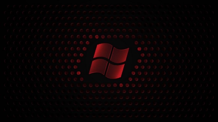 Red Windows Logo on Dark Background