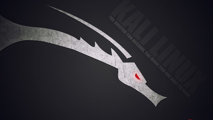 Kali Linux dragon logo with quote