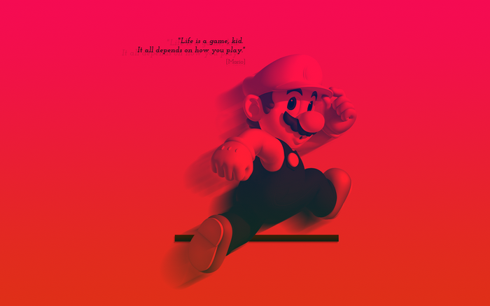 Mario from Super Mario with quote