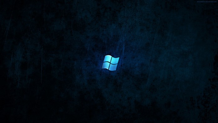 Windows logo on dark blue background