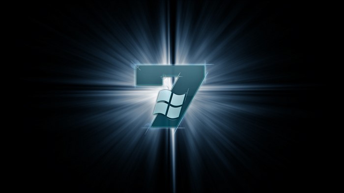 Windows 7 Logo with Light Rays