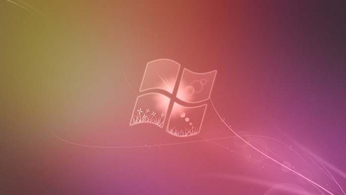Windows Logo with Flowers and Swirls