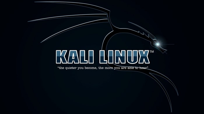 Kali Linux logo with dragon and slogan