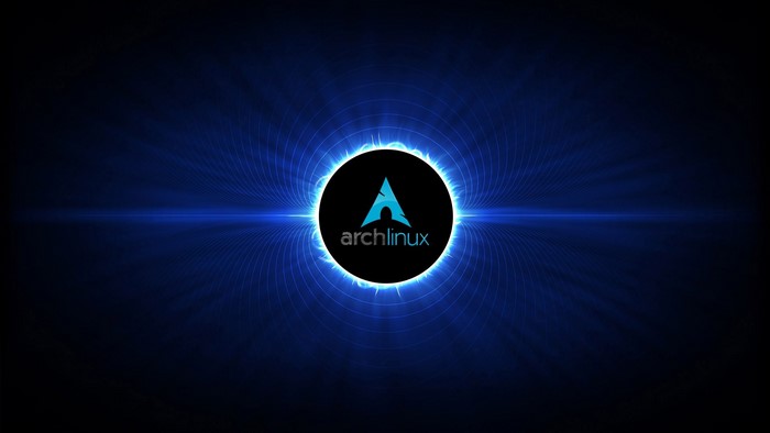Arch Linux Logo with Blue Energy Aura