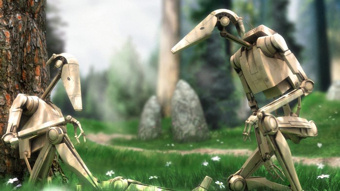Star Wars Battle Droids in a Forest