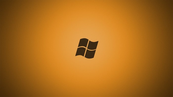 Windows logo on orange background