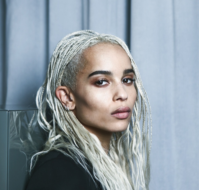 Zoe Kravitz with blonde braids