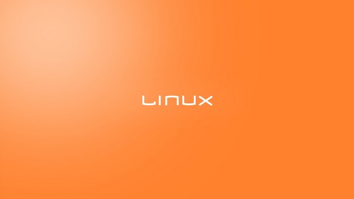 Linux logo on orange background
