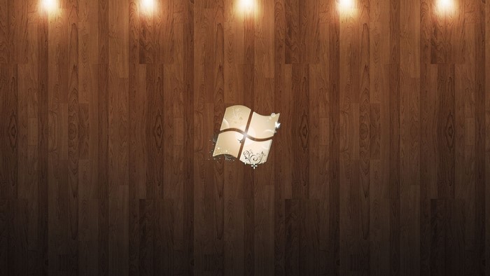 Windows Logo on Wood Texture