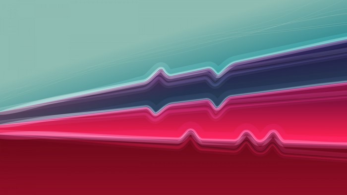 Abstract wavy lines in teal, purple, and red