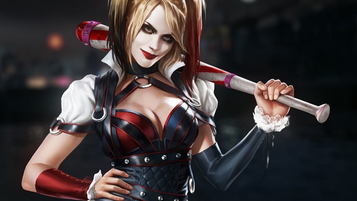Harley Quinn holding a baseball bat