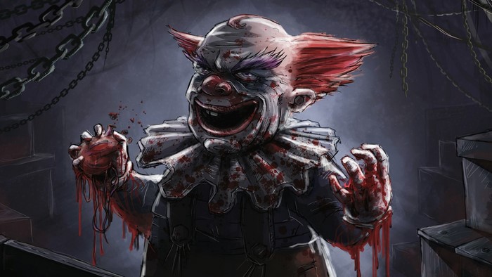 Frightening Dwarf Clown Art
