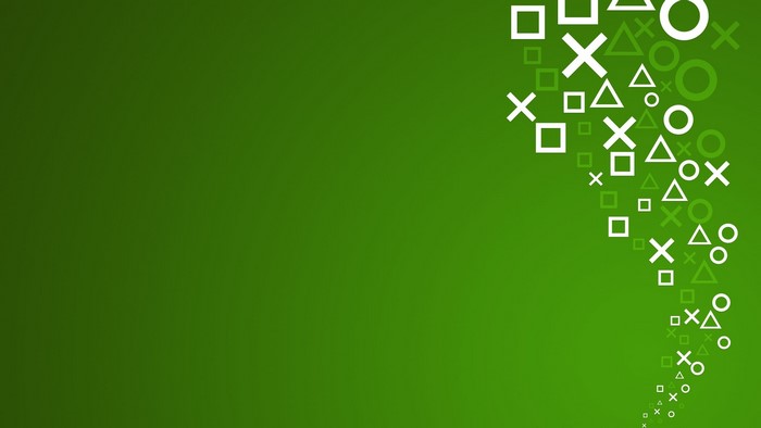 Playstation Icons on Green Background