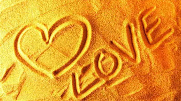 Love written in sand