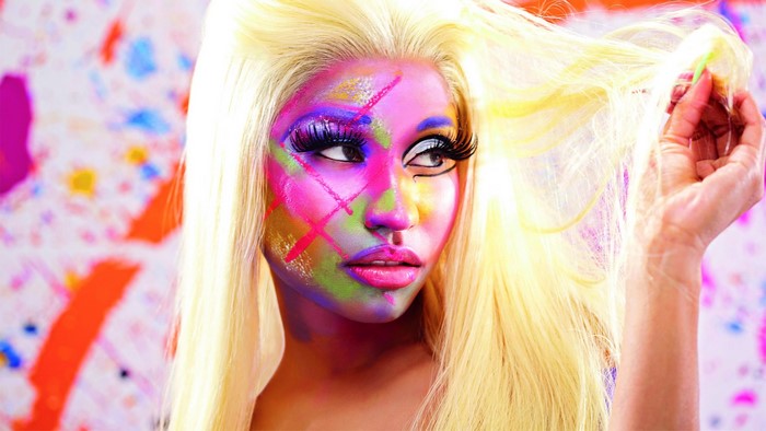 Nicki Minaj with colorful face paint