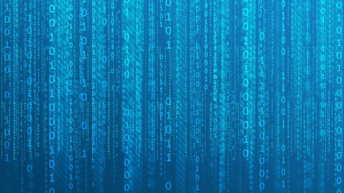 Blue Matrix Binary Code