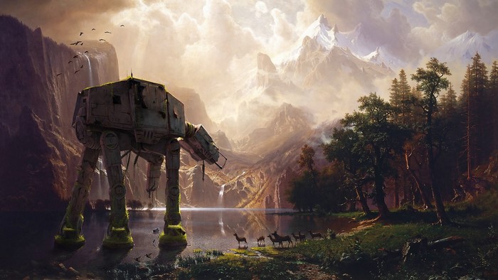 AT-AT Walker in a Mountain Landscape